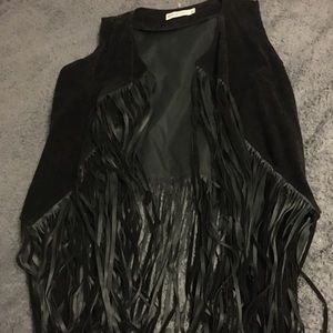 Vintage style fringe vest